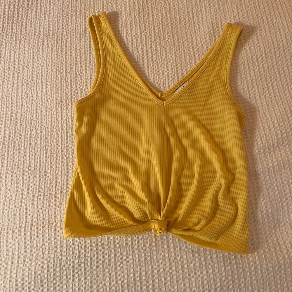 Love, Fire yellow tie crop